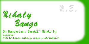 mihaly bango business card